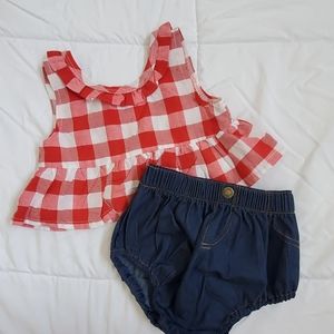 Checkered matching set for baby girl